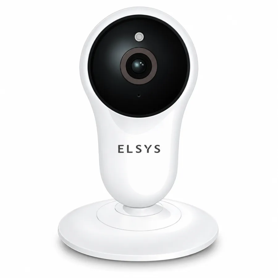 Câmera de Segurança Wi-Fi Elsys ESC-WY3F Full HD 1080p Interna com Visão Noturna de 10 m, Áudio e Micro SD, Branca