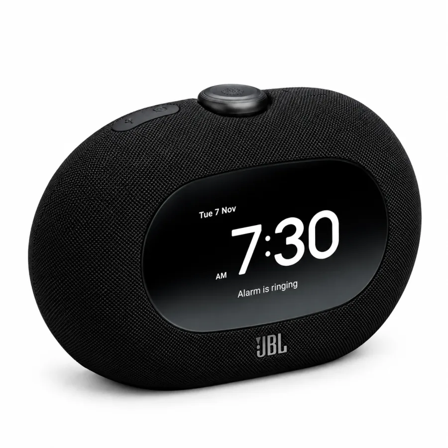 Radio Relogio Bluetooth JBL Horizon 3 FM, 10W RMS, Alarme Nascer do Sol, Luz Ambiente e Carregador USB-C, Preto
