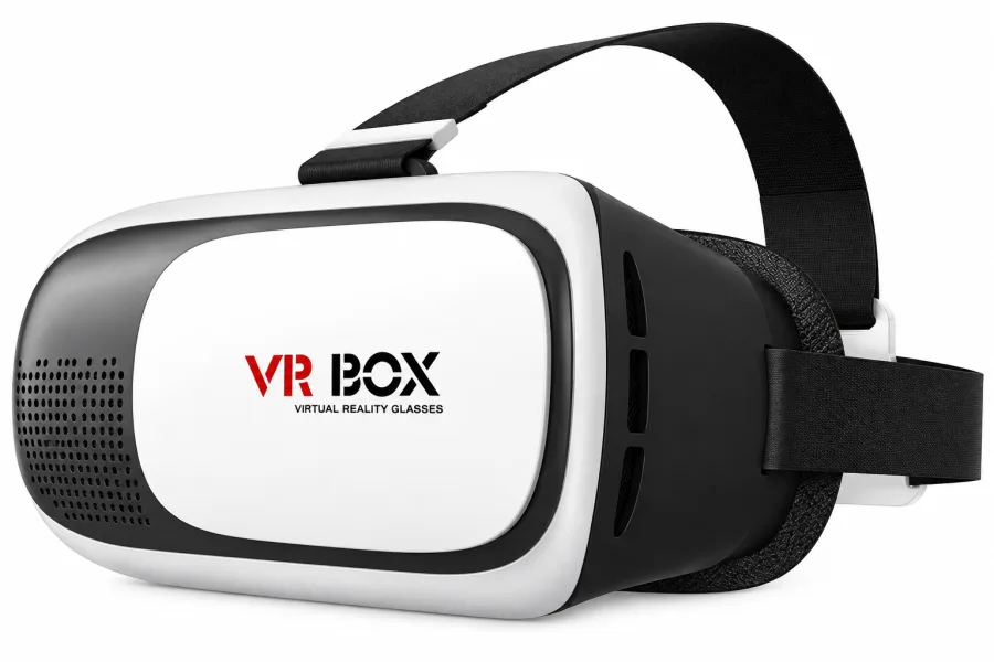 Óculos de Realidade Virtual VR Box 2.0 para Celular de 4,5 a 6 Polegadas com Lentes de 42 mm Ajuste de Foco e Controle Bluetooth Preto e Branco