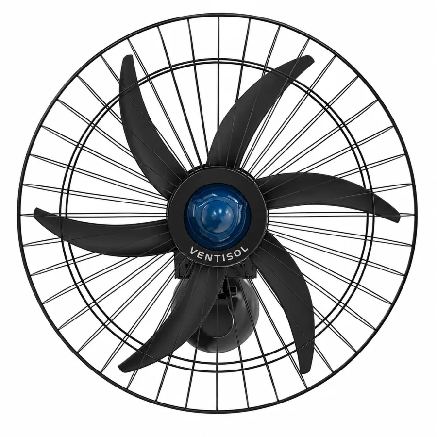 Ventilador de Parede Ventisol Falcon 60cm 6 Pás Motor 230W Oscilante Grade de Aço Bivolt Chumbo